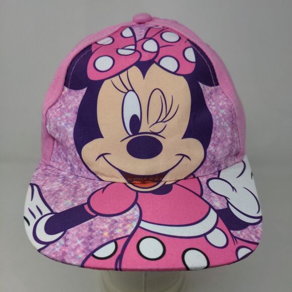 Disney Junior Girl's Minnie Mouse Strapback Hat Pink Size Toddler Big Print - Picture 2 of 9